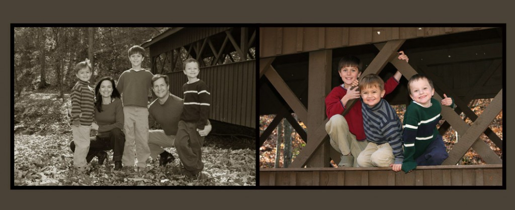 family portrait kids in barn