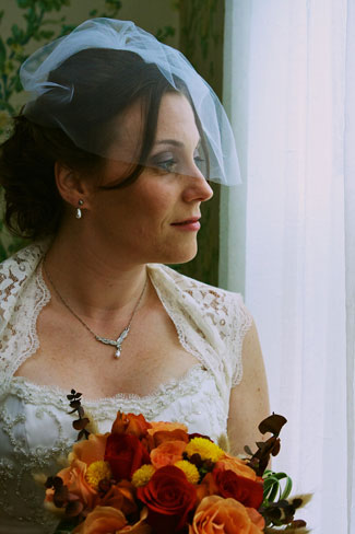 wedding bride birdcage veil